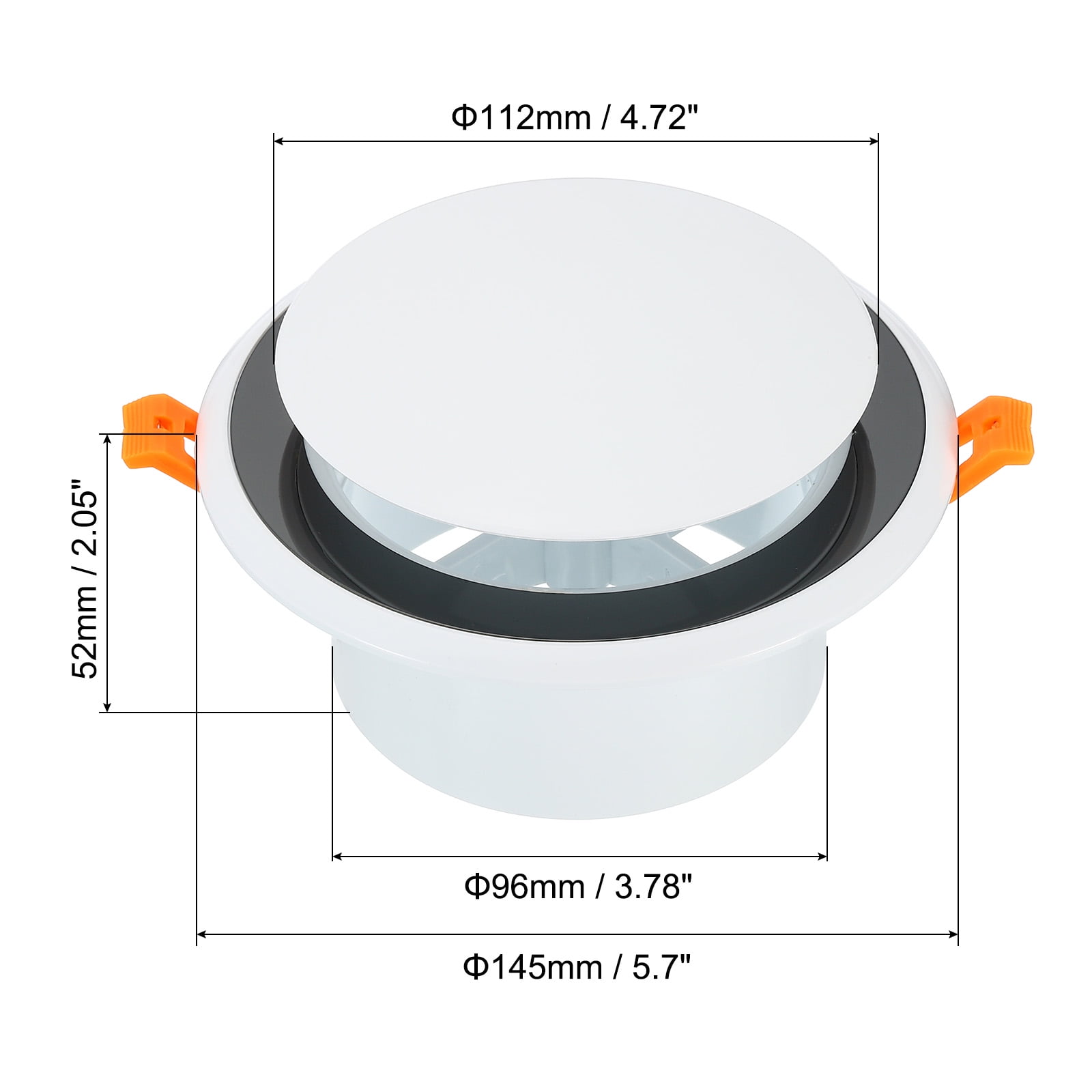 Uxcell 4 Inch Round Air Vent, Adjustable Ceiling Diffuser Grill Cover ABS Plastic Louver Soffit Vent Black