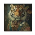 thumbnail image 3 of Designart "Vintage Tiger Portrait Nostalgic Beauty" Animals Print on Natural Pine Wood, 3 of 5