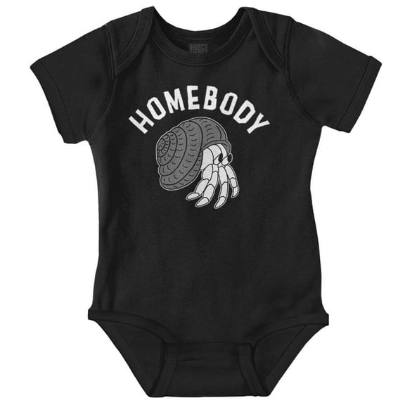 Funny Hermit Crab Homebody Joke Romper Boys or Girls Infant Baby Brisco Brands NB