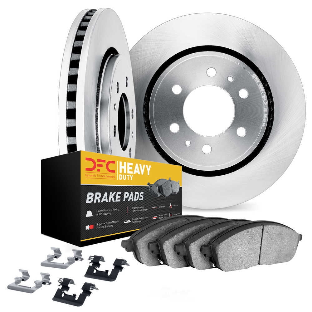 DFC 5000 Euro Ceramic Brake Pads and Hardware Kit - Archived 6212-48288 DFC Rotors with Heavy Duty