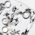 thumbnail image 3 of DriftAway Sylvia Floral Botanical Herbs Watercolor Printed Pattern Lined Blackout Window Curtain Grommet 52" x 84", Black White, 3 of 7