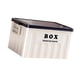 thumbnail image 5 of Contenedor de almacenamiento con tapa, cajón utilitario y asas, caja de almacenamiento de gran capacidad con tapa Blanco Azul, 5 of 9