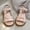 Pink, variant on Kids Girls Silver Metallic Faux Faux Leather Bow Pearl Sandals Kids Little Kid Adjustable Ankle Strap Open Toe Flat Dress Shoes,Size 27
