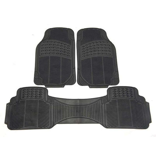 Tapetes de Goma Resistentes Delanteros y Traseros para Coche, SUV, Furgoneta, camión, Color Negro, 3 Piezas, protección para Todo Tipo de Clima con diseño de Ajuste Universal
