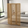thumbnail image 2 of HOMCOM 3 Panel Room Divider, 5.6ft Tall Folding Privacy Screen, Light Brown, 2 of 10