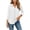 White, variant on Modest Shirts for Women 3/4 Sleeve Button Down V Neck Shirts Business Casual Summer Ladies Blouses Tees