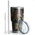 thumbnail image 2 of 30oz Pixel Gray Camo Digital Pattern Tumblers Stainless Steel Tumbler with Lid and Straw,Vacuum Insulated Double Wall Travel Tumbler Cups Mug with Cleaning Brush for Coffee,Tea, 2 of 7