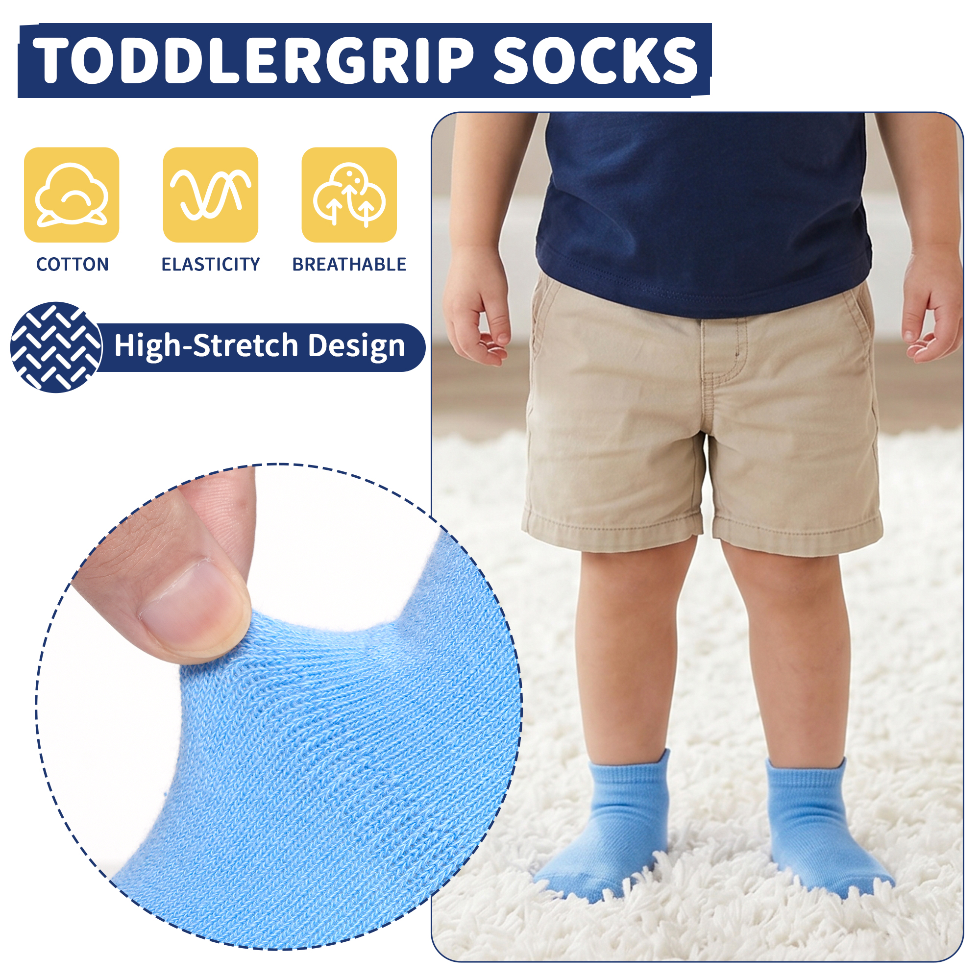 Elutong 12-Pack Non-Slip Toddler Socks photo 3