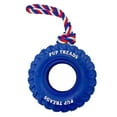thumbnail image 6 of YaoZQ Durable Dog Tire Toy with Rope, Tough Rubber Chew Toys for Aggressive Chewers, Interactive Treat Dispenser for Medium Large Dogs, Blue, 6 inch, 6 of 7