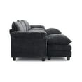 thumbnail image 5 of Ktaxon 157" W Sectional Sofa U Shaped Couch with Double Chaise Chenille Sleeper Set with 4 Oversized Seats Black, 5 of 8