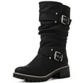 thumbnail image 3 of GLOBALWIN Mid Calf Dress Boots for Women Biker Boots Women Black 7M, 3 of 8