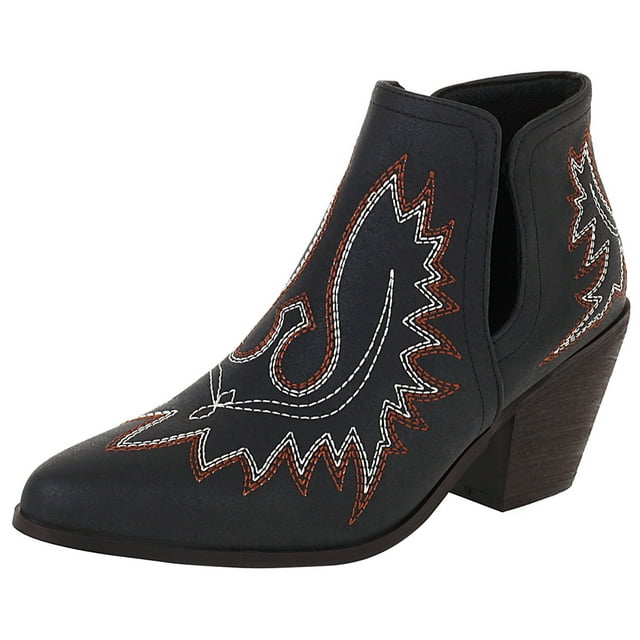CEHVOM Bottines Rétro Brodées pour Femmes Bottines Mode pour Femmes