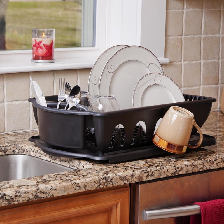 Tribello 2-Piece Sink Dish Drying Rack Set, Black photo 6