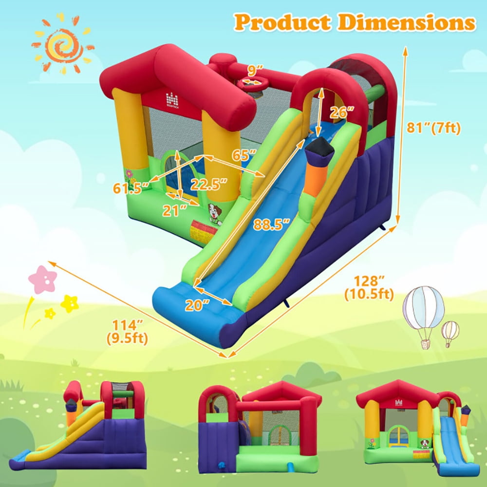 Aimee Lii Inflatable Bounce House with Ocean Balls and 735W Air Blower, Bounce House for Kids 3-10