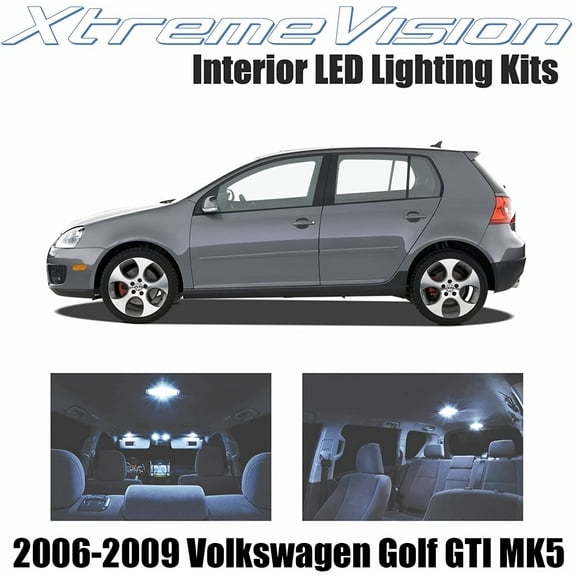 XtremeVision Interior LED for Volkswagen Golf GTI MK5 2006-2009 11 Pieces Cool White Interior LED Kit   Installation Tool