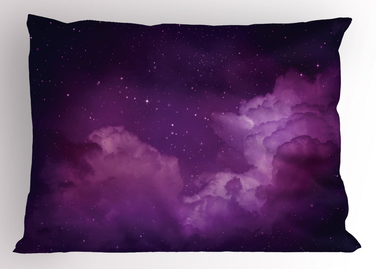 Purple Pillow Sham Cosmic Image of Stars in the Celestial Purple Night