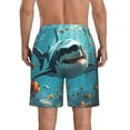thumbnail image 3 of Yiaed Realistic Ocean Shark Print Men's Swim Trunks with Lining Quick Dry Sports Shorts Beach Shorts Boardshorts-XX-Large, 3 of 5