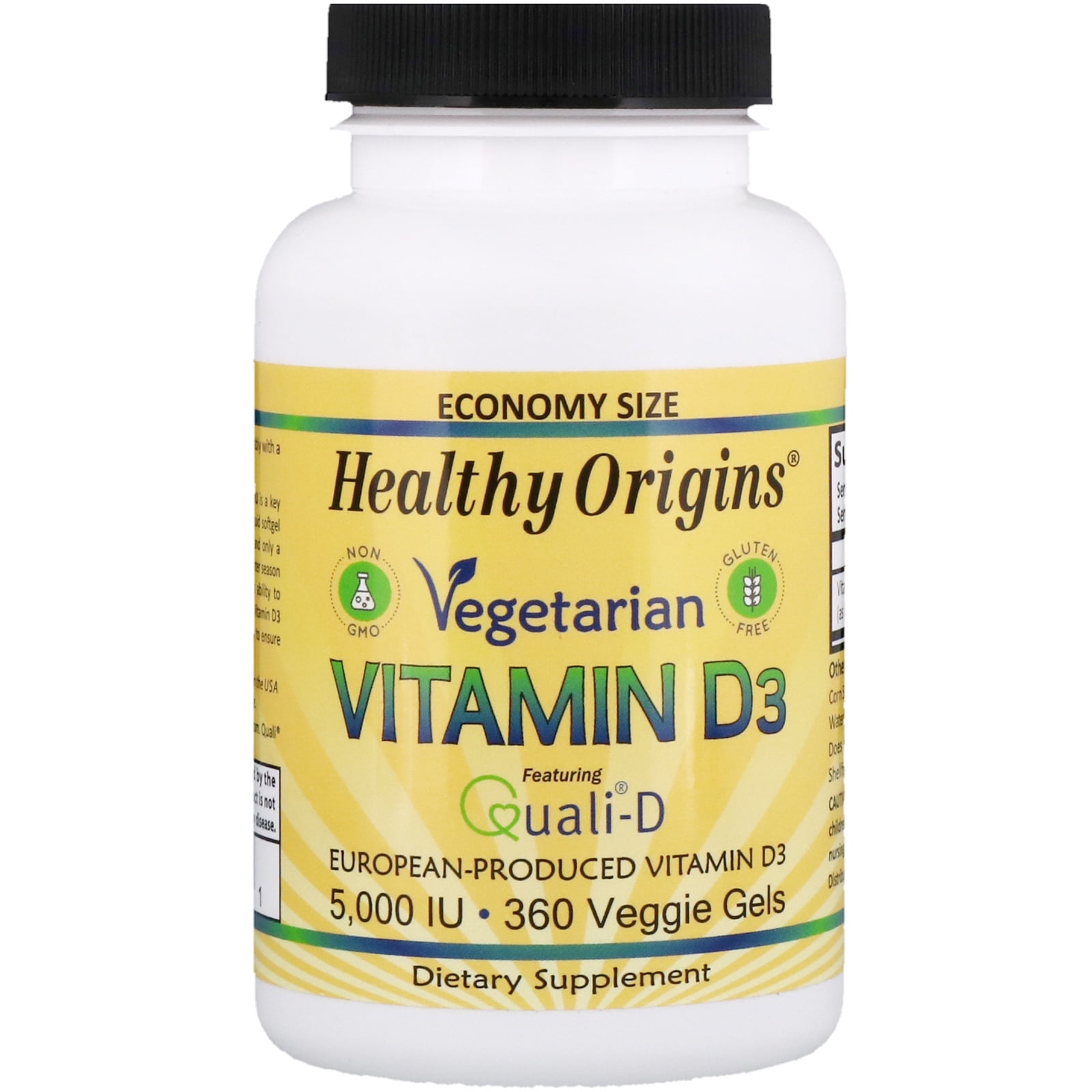 Healthy Origins Vegetarian Vitamin D3 5000 Iu 360 Veggie Gels Walmartcom