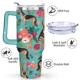 thumbnail image 3 of Stylish Dog Pattern Travel Mug - 40oz Leakproof Tumbler with Straw & Handle - Ideal Gift for Women Who Love Puppies, 3 of 7