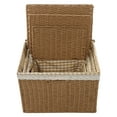 thumbnail image 4 of Storage Basket with Lid, Large Storage Bin with Handle & Liner, Rope Woven Basket for Organizing Clothes Toy, 4 of 15