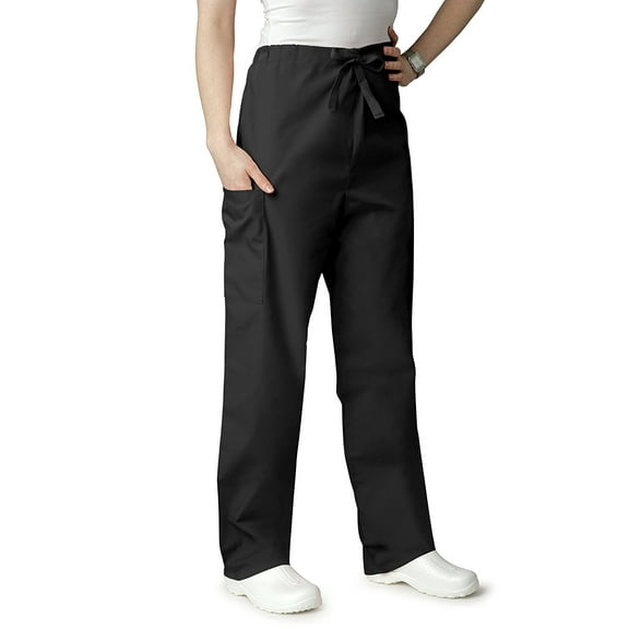 Adar Universal Unisex Scrubs - Drawstring Tapered Leg Scrub Pants - 504 - Black - S