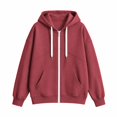 thumbnail image 6 of Women's Full Zip Hoodie, Oversized Long Sleeve Hooded Sweatshirt with Pockets, Casual Lightweight Zip Up Jacket, 6 of 7