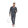 thumbnail image 5 of ANLIQI Mens Pajamas Set 100% Cotton Long Sleeve Sleepwear Pajamas for Men Notched Collar Loungewear Pjs with Pockets(Dark Gray L), 5 of 6