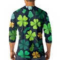 thumbnail image 4 of Men's St. Patrick's Day Shamrock Henley Shirt 3/4 Sleeve Casual Clover Print Top, 4 of 4