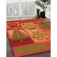 thumbnail image 2 of Ahgly Company Indoor Square Patterned Neon Red Area Rugs, 4' Square, 2 of 6