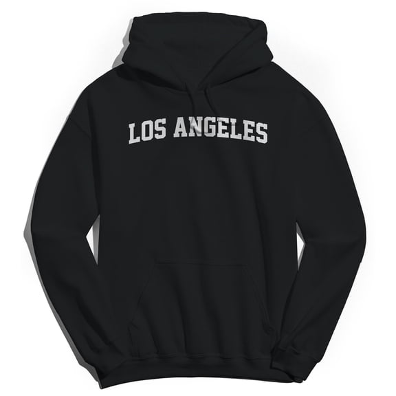 Los Angeles-25 Graphic Black Men's Cotton Pullover Hoodie