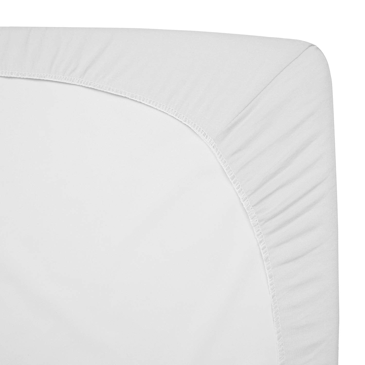 TL Care 100% Natural Breathable Cotton Jersey Knit Fitted Bassinet Sheet, White, 15" x 33", Soft Breathable, for Boys and Girls