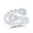 White, variant on 10K White Gold Round Diamond Pear Cuff Band Nicoles Dream Collection Ring 1cttw