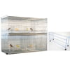 EXTRA LARGE Lot of 2 Galvanized Zinc Stack & Lock Double Breeding Breeder Flight Bird Cage Center Dividers Side Breeding Nest Doors With Rolling Stand
