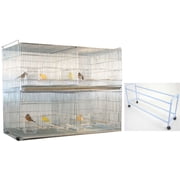 EXTRA LARGE Lot of 2 Galvanized Zinc Stack & Lock Double Breeding Breeder Flight Bird Cage Center Dividers Side Breeding Nest Doors With Rolling Stand