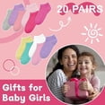thumbnail image 6 of GENTABY 20 Pairs Toddler Girls Ankle Socks, Low Cut Short Soft Socks for Girls Kids Children Aged 1-13, 6 of 7