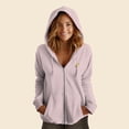 thumbnail image 3 of Dalix Taco Embroidered Fleece Zip Washed Hoodie Cold Fall Winter Women in Blush 2XL XX-Large, 3 of 5