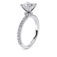 thumbnail image 3 of Oryn Jewel 2.3 Ct Cushion Cut Diamond Solitaire Engagement Ring with Accent Diamonds – Lab-Created Simulated Diamond - 14K White Gold Over Wedding Ring for Women's - 50th Birthday Gifts, 3 of 6