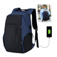 thumbnail image 3 of Mochila Para Laptop Con Puerto Y Cable Usb Negro con Azul, 3 of 5