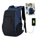 thumbnail image 3 of Mochila Para Laptop Con Puerto Y Cable Usb Negro con Azul, 3 of 5
