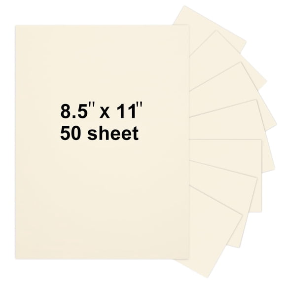 Cream Cardstock Paper, 50 Sheets 8.5 x 11 Heavyweight Cardstock Blank Invitation Paper, 75lb Cover 200 GSM Greeting Cards Printable for Announcements, Postcards, Photos, Flash Cards, Report Covers