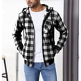 thumbnail image 2 of Women's Plaid Print Long Sleeve Hooded Jacket Coat Blouse Tunic Top Casual Daily Wear Streetwear Loungewear Travel Fashion Essential Gift for Ladies | CSEONE,Gray XL, 2 of 8