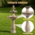 thumbnail image 5 of Alukang 48.03" Italian Outdoor Water Fountain, 3-Tier Garden Fountains and Waterfall with Pump & Pineapple Finial, Freestanding Resin Waterfall Fountain Feature for Patio,Backyard,Home Decor, Beige, 5 of 11