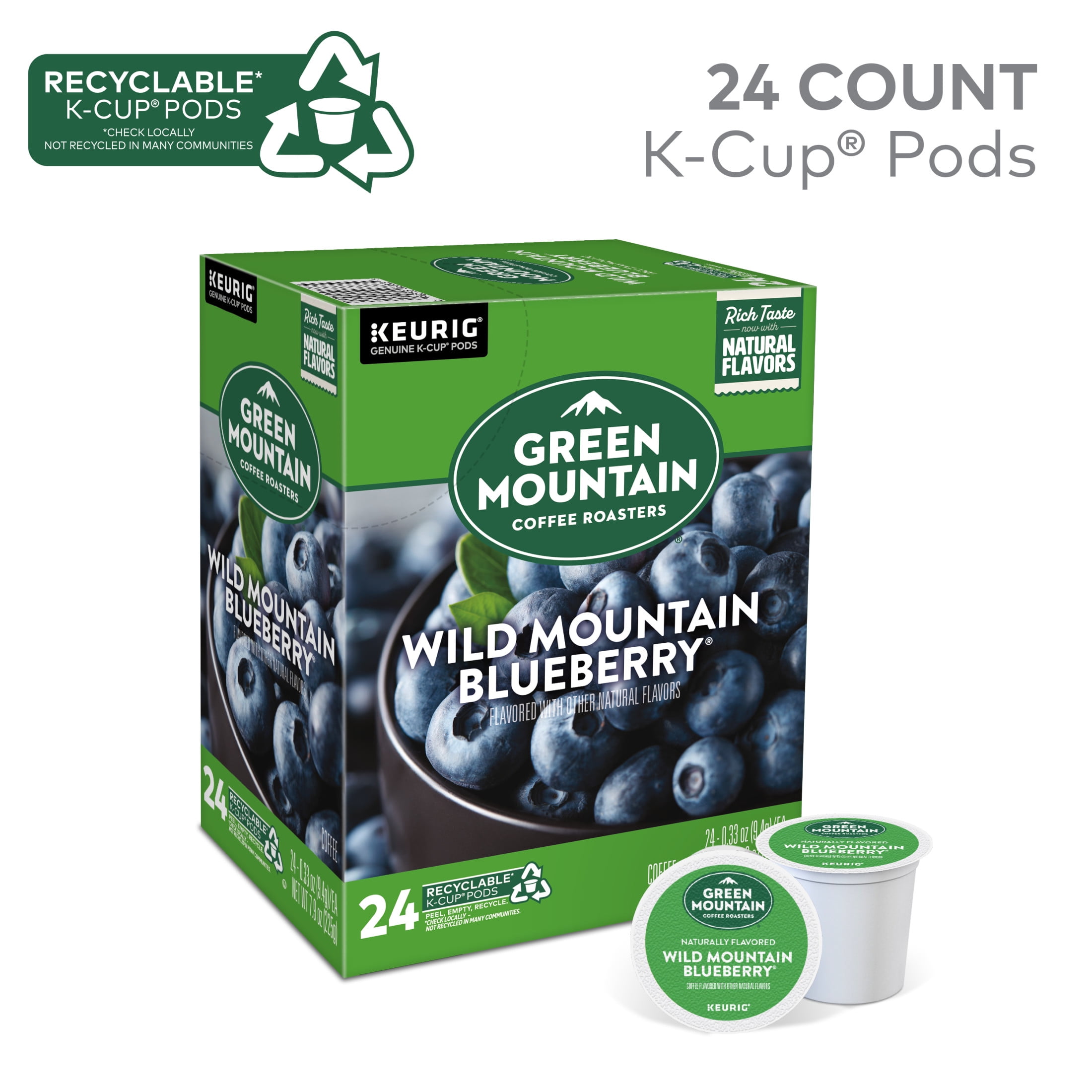 Green Mountain Coffee Roasters Wild Mountain Blueberry Light Roast K Cup Coffee Pods 24 Count