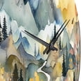 thumbnail image 5 of Designart "Yellow And Teal Nature s Nordic Beauty Vibrant North" Scandinavian Oversized Wall Clock, 5 of 5