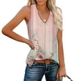thumbnail image 2 of UPPADA Women's Summer Tank Tops V Neck Lace Up Front Tees Shirts Sleeveless Loose Fit Comfy Shirts Beach Outfits Multicolor,L, 2 of 8