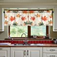 thumbnail image 3 of Yayeee Kitchen Curtains Tier Set of 2 Light Filtering 57"x24" Over Sink Window Panels, Orange Autumn Leaves, 3 of 7