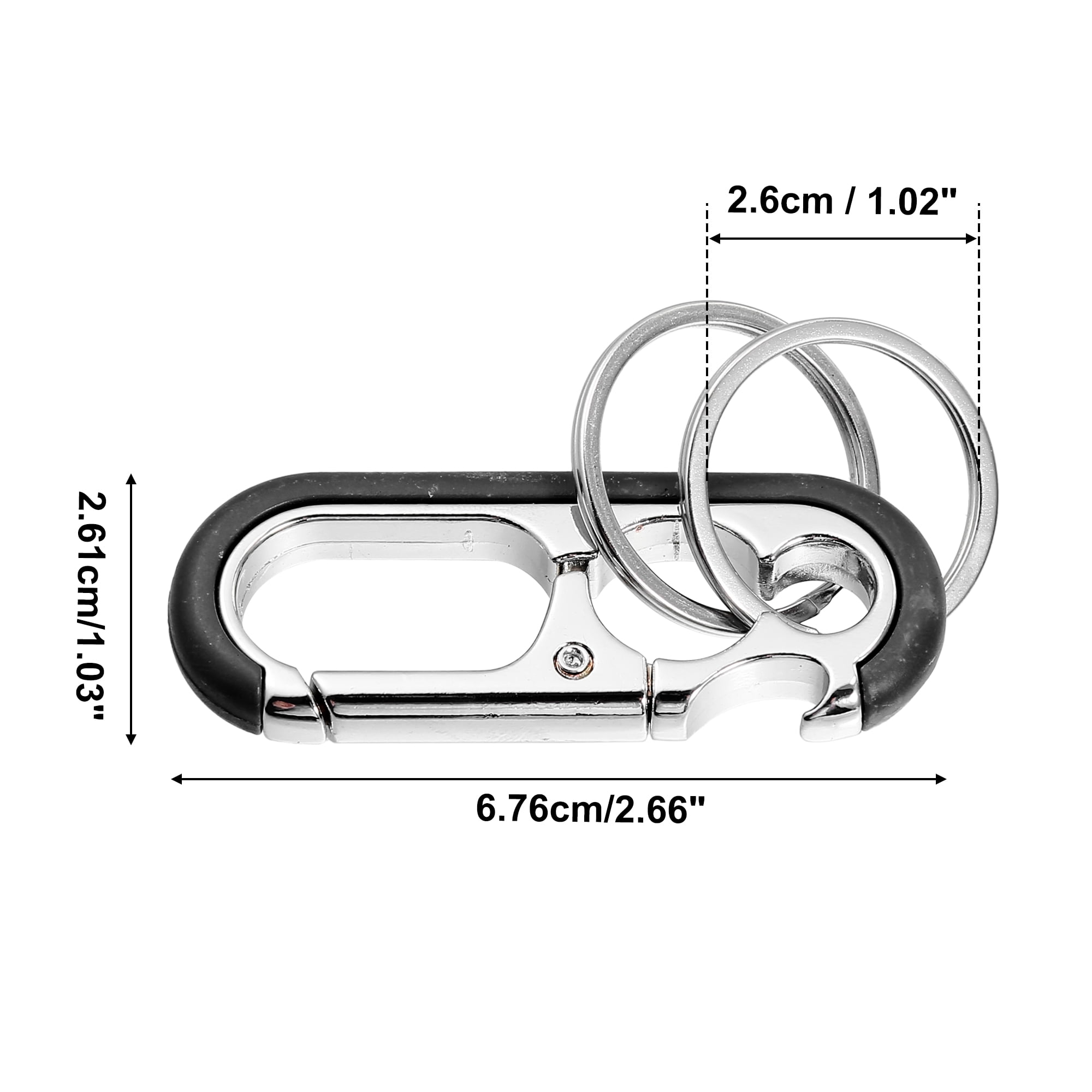 Unique Bargains Car Fob Key Chain Keychain with Double Hoop Black