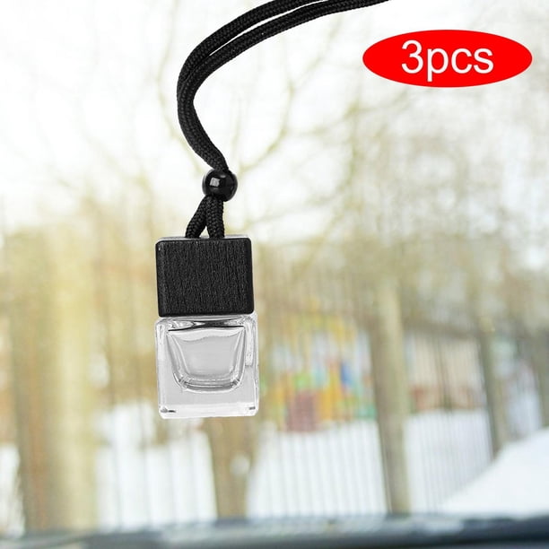 3 piezas de botellas difusoras colgantes para coche, difusor ambientador para coche, decoración para el hogar y la Oficina, botellas de Perfume recarg transparente