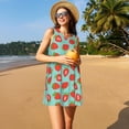 thumbnail image 3 of Balery Hand Drawn Strawberry Pattern Women’s Summer Dresses – Loose Sleeveless Sundress, Casual and Comfortable Beach Dress for Hot Days, 3 of 7