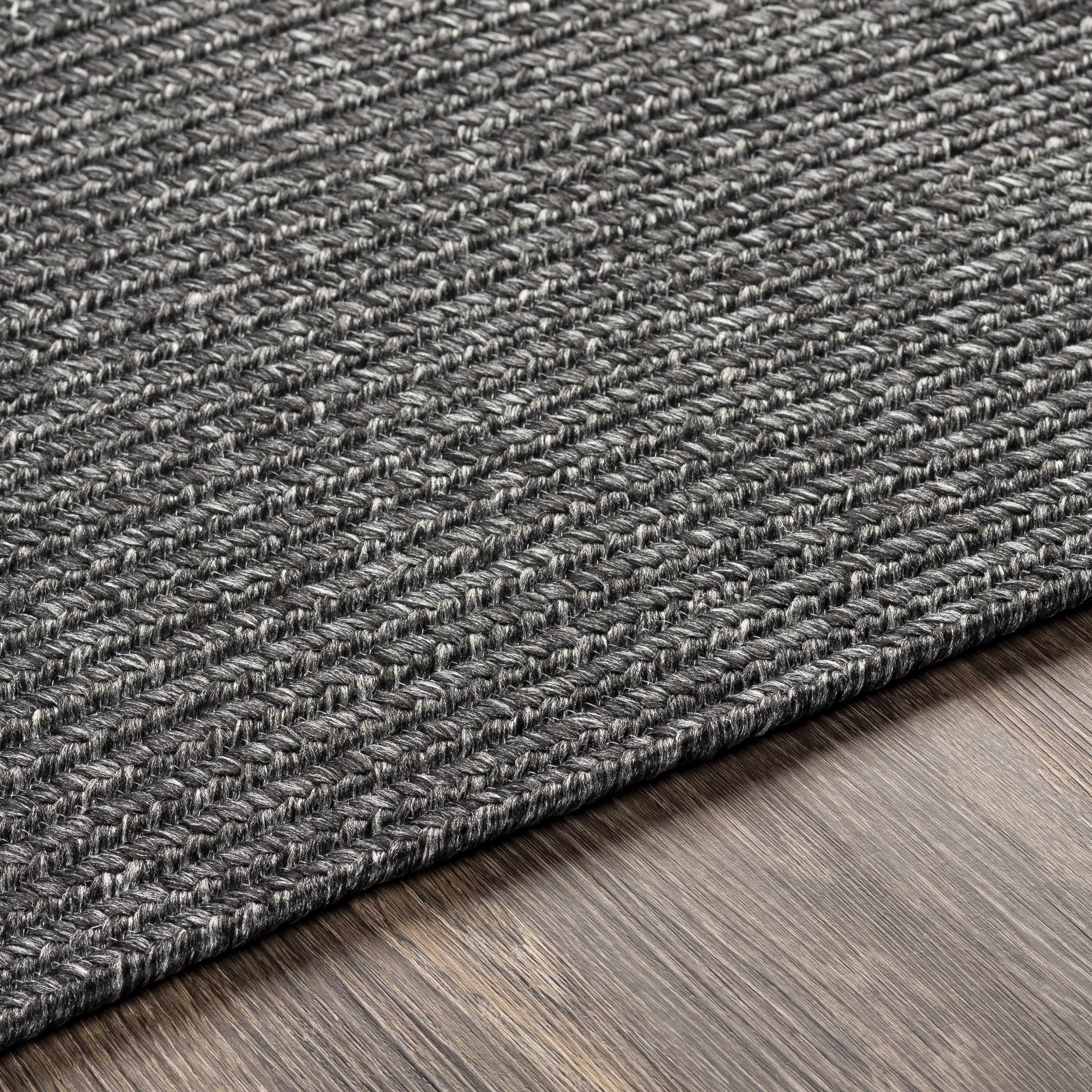 Hauteloom Moxley Living Room, Bedroom Patio Outdoor Area Rug - Black - 8'6" x 11'6"